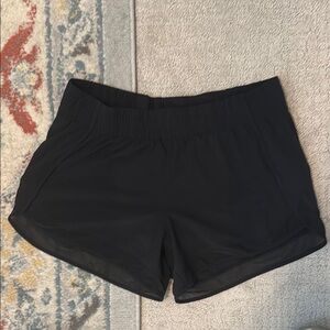 Athleta Black Athletic Shorts Lightweight Mesh on the bottom